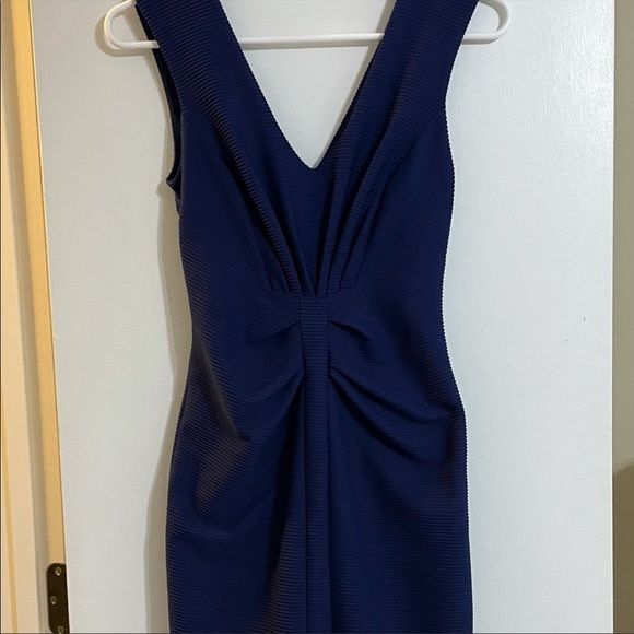 Express Dark Blue Fitted Dress - Picture 2 of 4